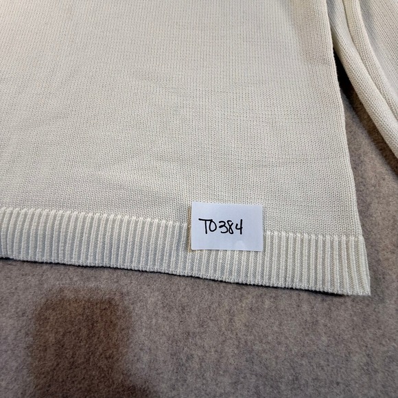 Alya Womens Fair Isle Turtleneck Sweater Cream Sequin Accent Knit Top Size M - Picture 2 of 5